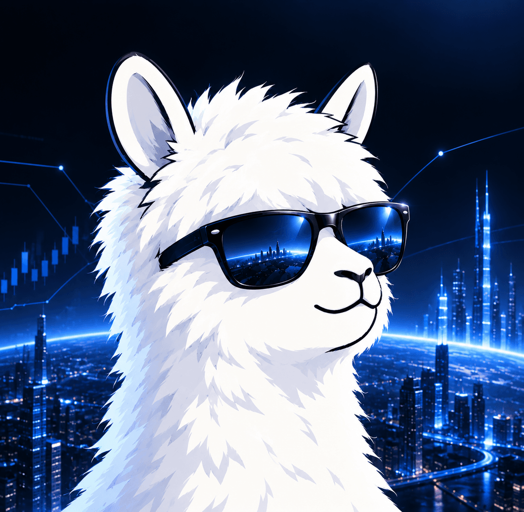 TechAlpaca 的头像：戴着蓝色科技风眼镜的白色羊驼